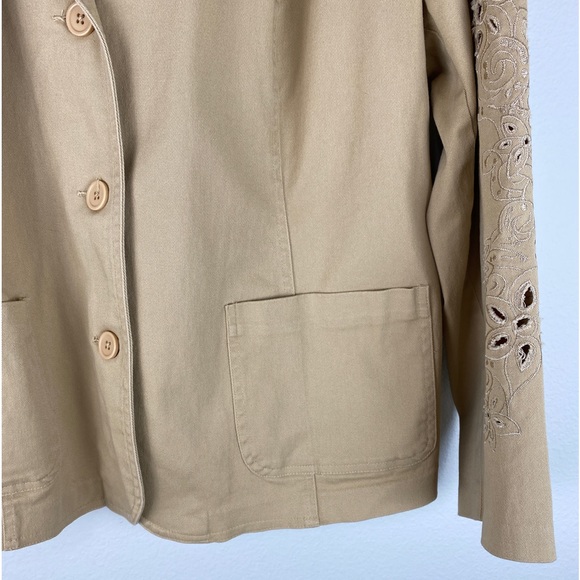 Susan Graver, Plus Size 2X Tan Jacket Embroidered Button Closure EUC - Picture 14 of 15